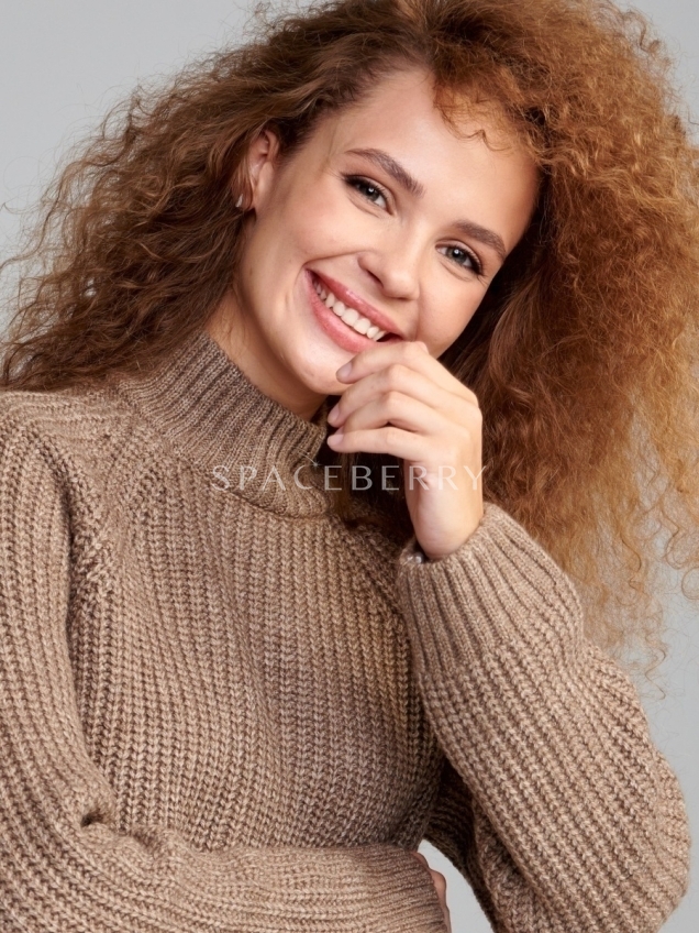 Женский вязаный свитер оверсайз, джемпер